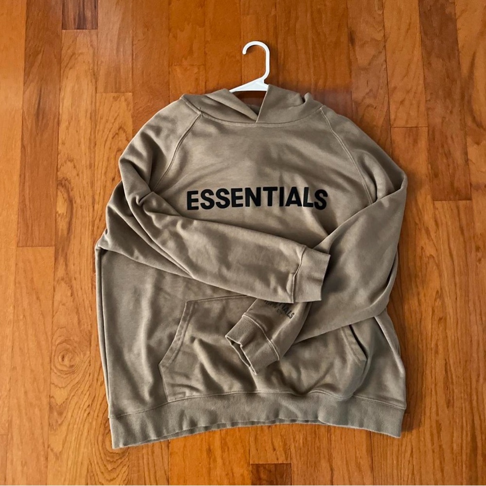 large brown essentials hoodie